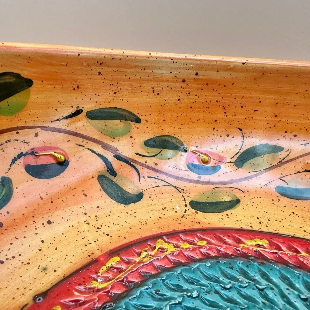 I See Spain Ceramic Grater Bowl Set 2 Pc Girasol Sunflower Hand Painted Pottery